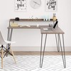 Ameriwood Home Haven L-Desk with Riser, Distressed Gray Oak