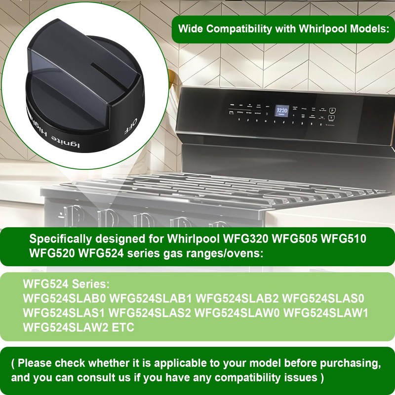 W10339442 Stove Knobs Replacements,Compatible with Whirlpool Gas Range Stove Oven,Control