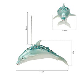 Alipher Dolphin Tree Pendant 3D Christmas Tree Pendant Dolphin Christmas Tree Ornaments Glass Dolphin Christmas Decoration for Christmas Tree Decor 1PCS