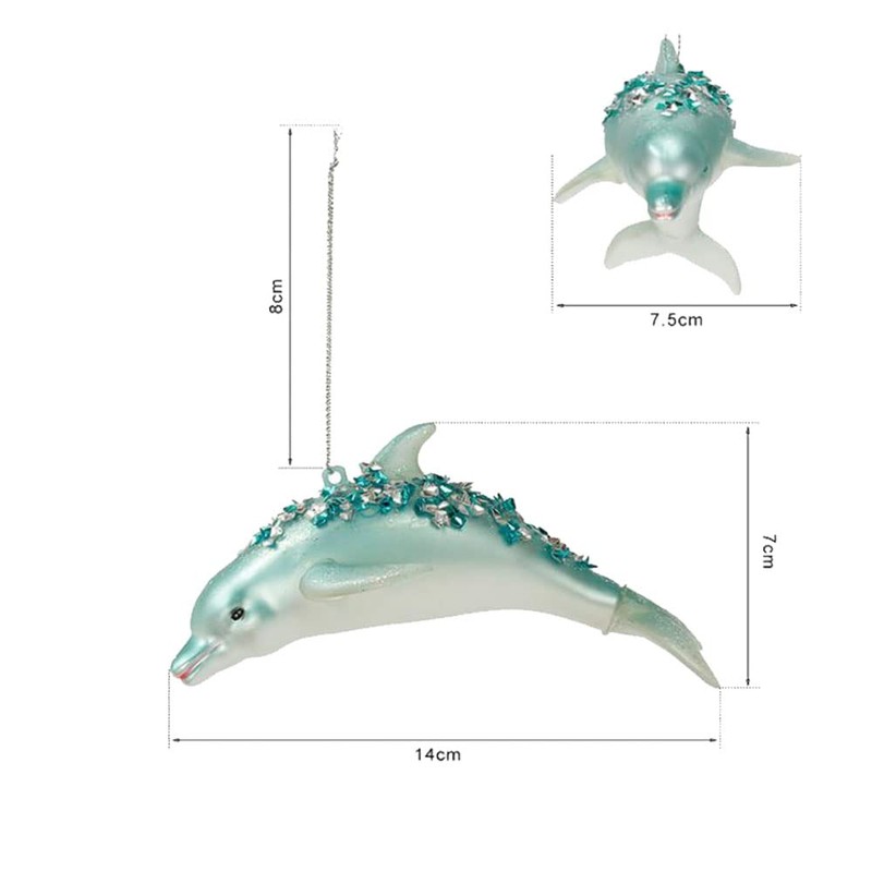 Alipher Dolphin Tree Pendant 3D Christmas Tree Pendant Dolphin Christmas