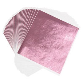 VGSEBA Imitation Gold Leaf Sheets,Rose Pink Gilding Foil Paper 100 Pieces 3.15" by 3.35" Gold Foil Sheet for Paintings Arts Crafts Nail Handcrafts Frames Furniture Decoration
