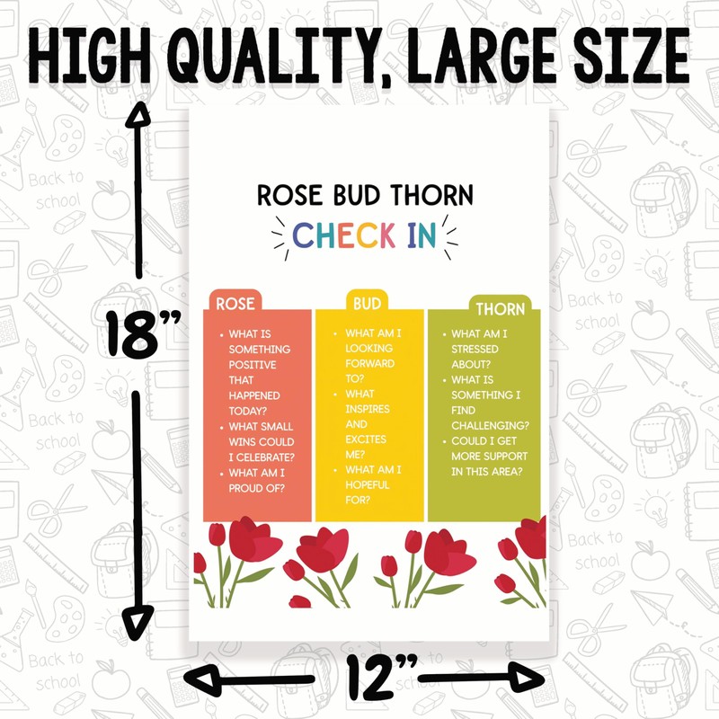Printlabz Rose Bud Thorn Check In Classroom Poster - Mental
