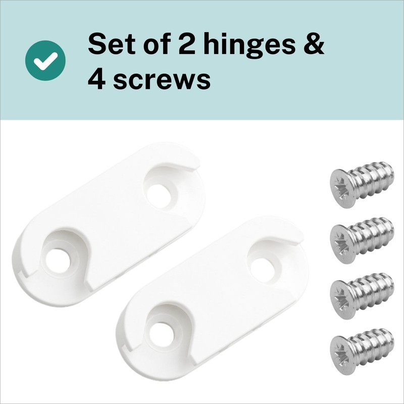 rudis-spareparts Shoe Cabinet Hinge Bracket 110364, Plastic Metal, Unfinished, White