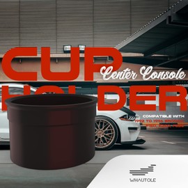 whautole Center Console Cup Holder - CCONCUP92 - Compatible with for Ford Bronco, F150, F250, F350.1992,1993,1994,1995,1996,Black Matte Texture(2 Pack)