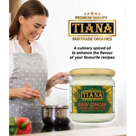 TIANA® Fairtrade Organics Raw Cold Pressed Ginger Virgin Coconut Oil 350 ml