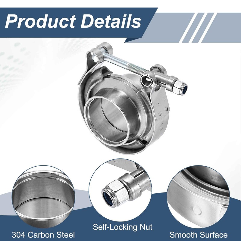 V Band Clamp with Flange, 304 Stainless Steel, 1.5 Inch,