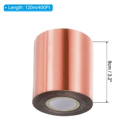 PATIKIL 3.2 x 400 ft Hot Embossing Foil, Hot Transfer Hot Embossing Paper Film Roll for Leather DIY Logo Decor Craft Package Scrapbook, Rose Gold