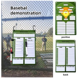 Asphodelia 47PCS Magnetic Dugout Coaching Board Baseball Set with a Coaching Board,40 White Lineup Magnets, 2 Markers,2 Carabiners,2 Pen Clips for Softball/Baseball Coaches