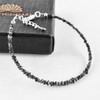 InfinityGemsArt Raw Black Diamond Rough Gemstone Full Beaded Bracelet, Dainty