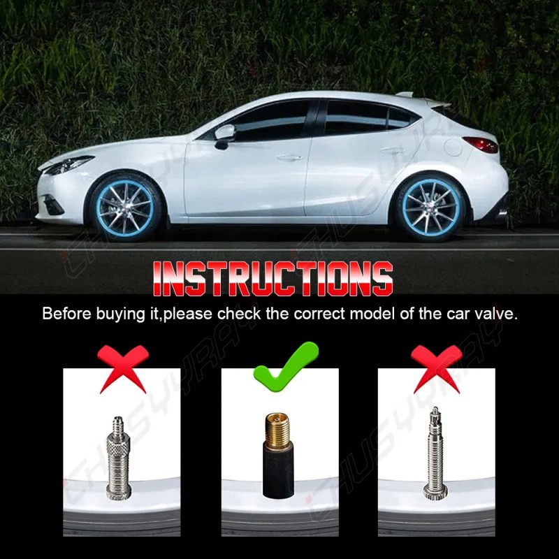 CHUSYYRAY Luminous Tire Valve Cap Stem Lights Glow in the