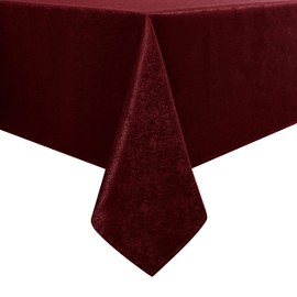 Wekwch Burgundy Jacquard Rectangle Tablecloth Exquisite Grain Design Waterproof and Wrinkle Resistant Table Cloth for Indoor Outdoor Parties Kitchen Dinning Room 60 Inch by 104 Inch