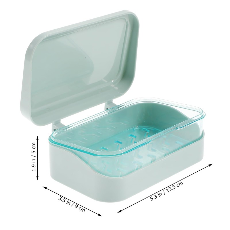 Angoily 1PC Soap Box with Removable Drainer and Lid, Soap