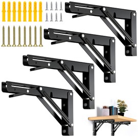 NINGYER Pack of 4 Folding Console, Heavy Duty 90 Degrees, Heavy Duty Folding Console, Load Capacity 60 kg, Max Load 330 lbs, for Home, Kitchen, Office, Table, Wall