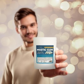 Eastanbul Mastic Gum Chewing Gum, 0.53oz (15g), Mastic Chewing Mewing for Jawline, Natural Tears in Resealable Bag, Medium Sized Natural Tears of Chios, Vegan, Non GMO