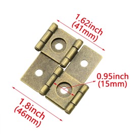 HJGarden 4PCS Retro Style Folding Double Acting Screen Hinge Double Acting Hinges Folding Screen Hinges Gate Hinges Iron Door Hinges Iron Cabinet Hinges, Bronze