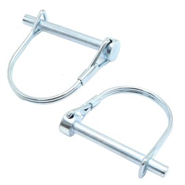 Aynaxcol 4PCS 1/4 Inch Steel Lock Pin Heavy Duty Security Coupler Axle Lock Pin Hook Power Take-Off Pin Round Ring Steel Lock Trailer Pin for Farm Lawn Garden
