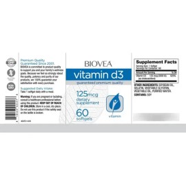 Biovea Vitamina D 60 Softgels Suplemento Vitalidad 11/2026