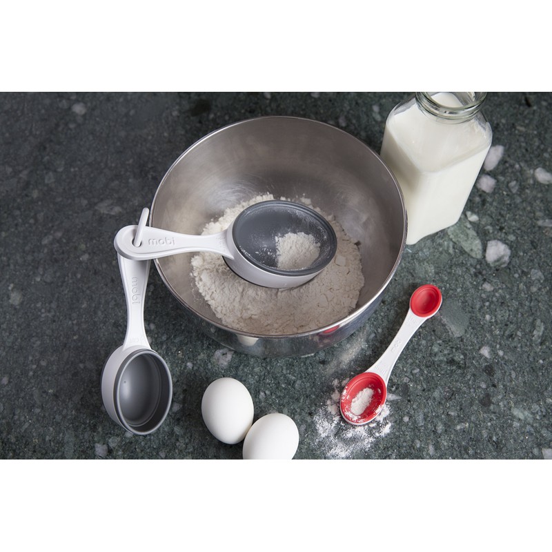 Mobi POP Silicone Imperial and Metric, Measuring Cups, white and