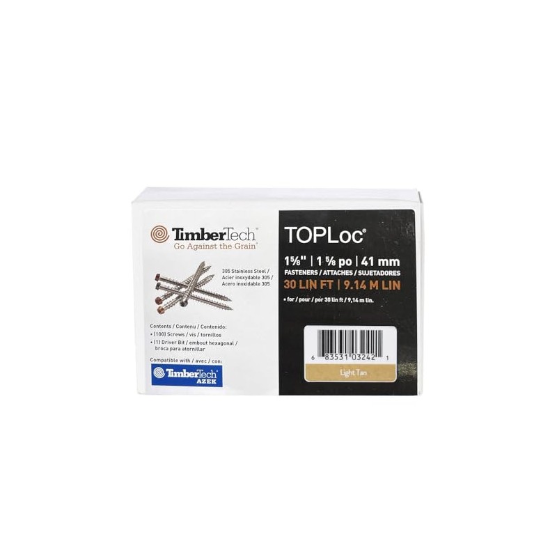 1-5/8? TimberTech TOPLoc Stainless Steel Screws – Light Tan (30