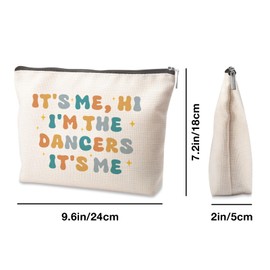 Tisubileiry Canvas Zippered Cosmetic Bag for Dancers Gift Makeup Bag Cosmetic Bag It's Me, Hi I'm The Dancers It's Me Bag Gift For Women Make up Bag for Women Friends Bestie Daughter Graduation Gifts