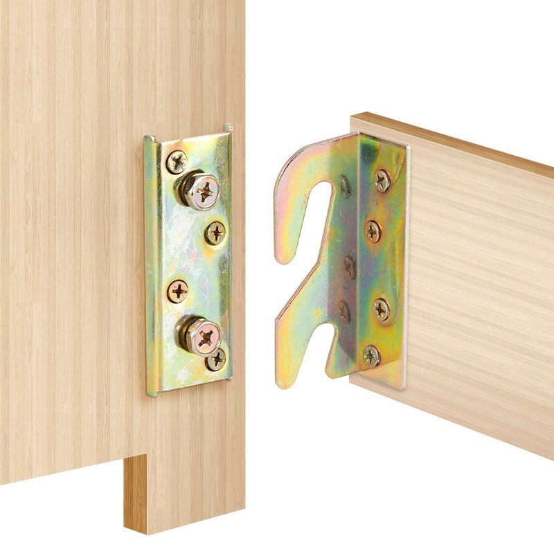 Bed Brackets Corner, GLANICS 4 Sets Bed Rail Brackets, Bed