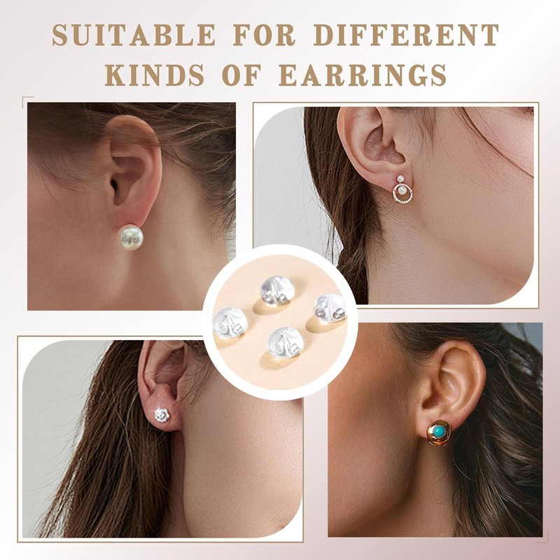 925 Sterling Silver Earring Backings Silicone Earring Backs Stuck, Hypoallergenic