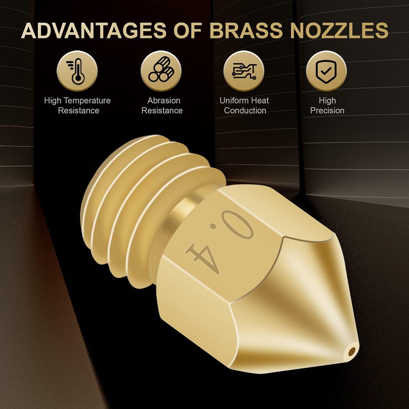 Yoholda 12PCS 3D Printer Nozzle, 0.4mm Brass Nozzles, High Temperature