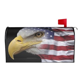 Lukbfall American Bald Eagle Mailbox Covers Magnetic Independence Day Patriotic Post Letter Box Cover for Garden Yard Decor Outside Home Standard 21x18 in