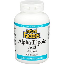 Natural Factors Ácido alfa-lipoico 200mg Cápsulas, 120 unidades