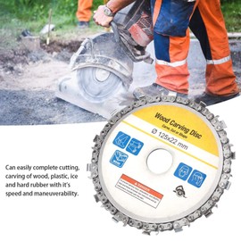 5in Wood Carving Disc | 14 Teeth Angle Grinder Chain Disc | Multi-Purpose Chain Saw Disc Wood Carving Disc Woodworking Carving Cutting Shaping Tool for Carving Wood/Plastic/Ice/Hard Rubber