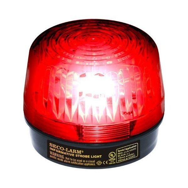 SL-1301-BAQ/R Seco-Larm Red LED Strobe Light w/ 5 LED Strips 6-14VDC