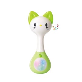 Sonajero Mordedor para Bebé con Luz y Música - Juguete Sensorial para Dentición, Desarrollo Temprano y Regalo para Recién Nacidos de 3 Meses (Gato)