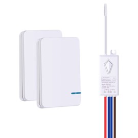 NineLeaf 16A Wireless Switch Kit for LED Lights Lamps with Remote Control Wire Free Receiver No Wiring No Battery Required Easily Installed 2 Pack