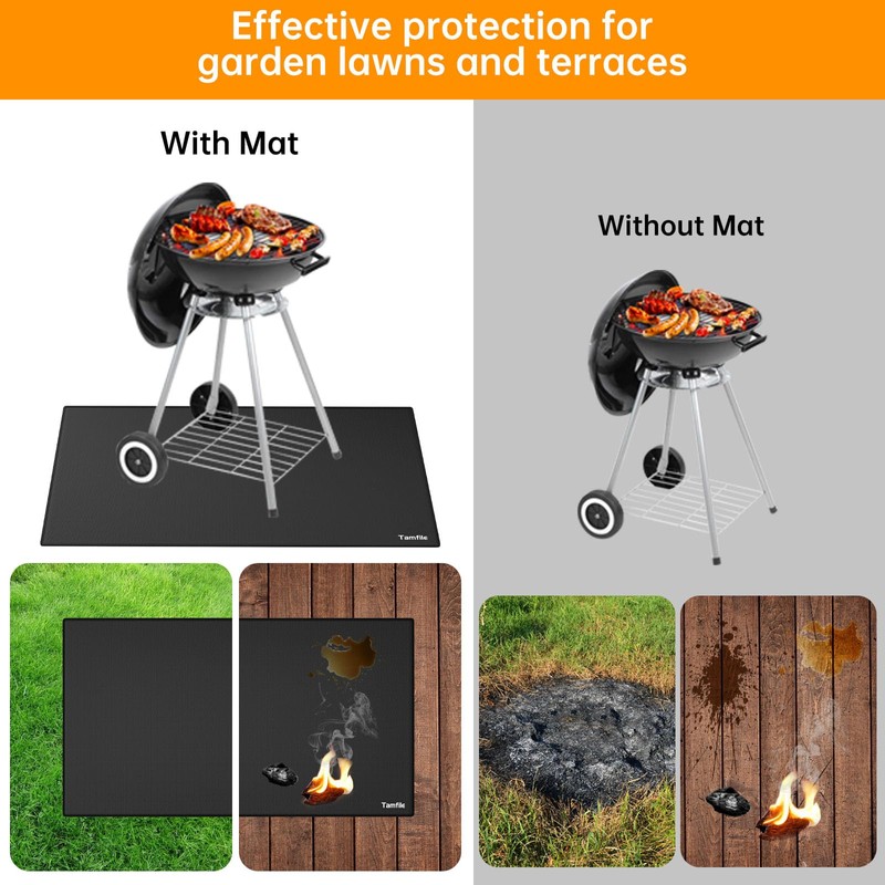 Tamfile Large 62 x 40 Inch Fire Pit Mat for