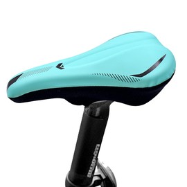 Bicycle Saddle Cover Full GEL Pad High Elasticity Shock Absorption Back Pain Anti Slip Road Bike Mountain Bike Cross Bike (Full GEL-Blue)