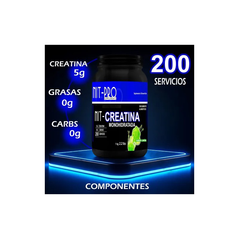 Creatina Monohidratada En Polvo 1kg Nit-pro Varios Sabores