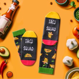 HAPPYPOP Taco Socks Taco Gifts Men Women - Mexican Socks Mexican Gifts, Cinco De Mayo