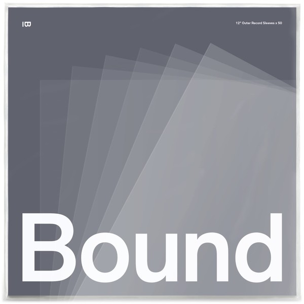 Boundless Audio Vinyl Record Sleeves - 50 x Premium Outer Vinyl Sleeves for Records - 12.75" x 12.75" Heavy Duty 2.5 Mil Thick Crystal Clear Polypropylene