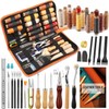 BUTUZE Leather Working Tools, Practical Leather Craft Kit with Waxed