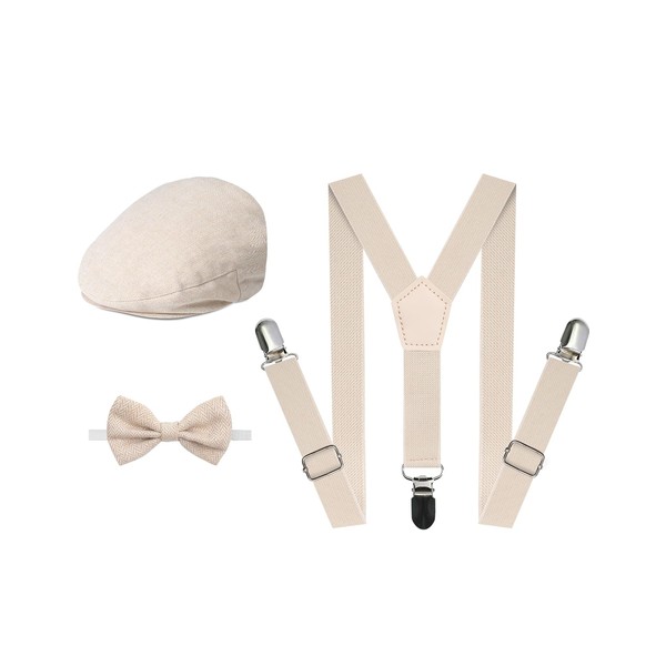 A&J DESIGN Boys Suspenders and Bow Tie Set Newsboy Hats