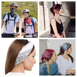 5 PCS Paisley Pattern Bandanas Men and Women Face Mask Square Scarf Headwear Perfect Neck and Head Wear for Summer, Winter, Sports Party Events, Dance Accessories (5Colors