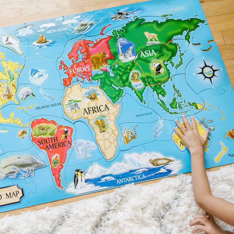 Melissa & Doug World Map Jumbo Jigsaw Floor Puzzle (33