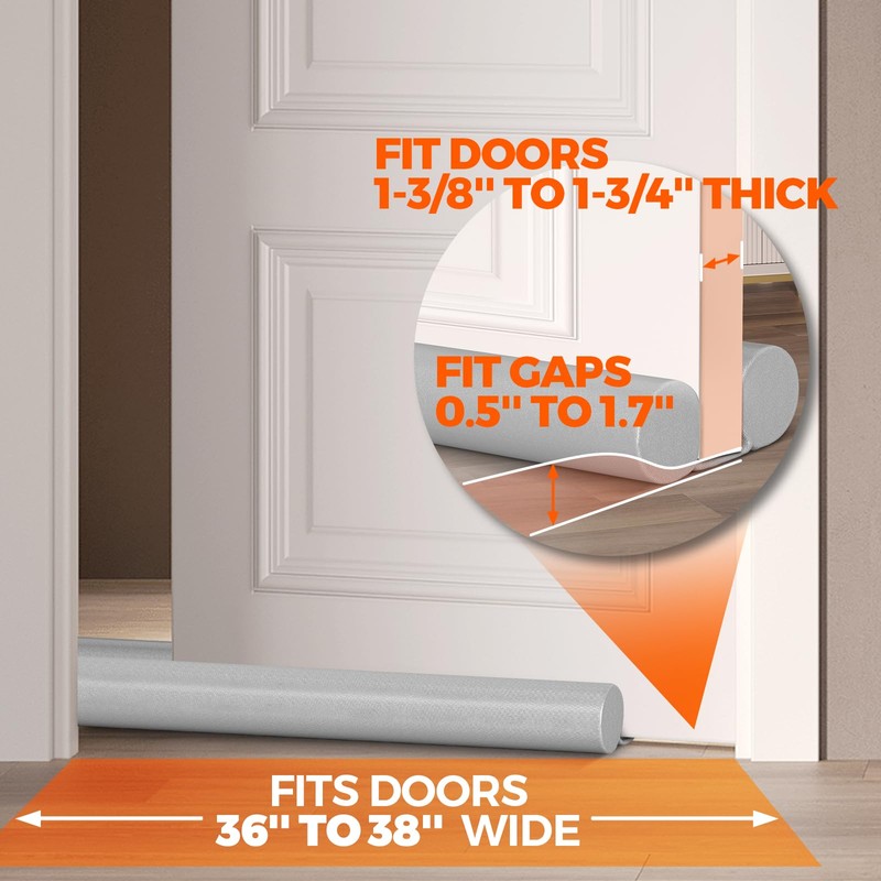 Holikme Door Draft Stopper Door Stoppers for Bottom of Door
