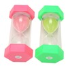 2pcs Hexagonal Hourglass 15 Minutes Learning Sand Timer Portable Plastic