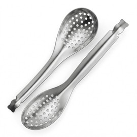 2 Pcs Slotted Spoons, Stainless Steel Caviar Colander Spoon for Precision Straining, Caviar Spoon, Small Slotted Skimmer Strainer Scoop, Kitchen Skimmer Spoon, Caviar and Pasta Spoon Set
