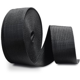 CooBigo Nylon Webbing 3/4 Inch Heavy Duty Black Nylon Webbing Straps 3/4" Wide, 6 Sizes 12 Yard Webbing Strapping for Outdoor Crafting DIY.