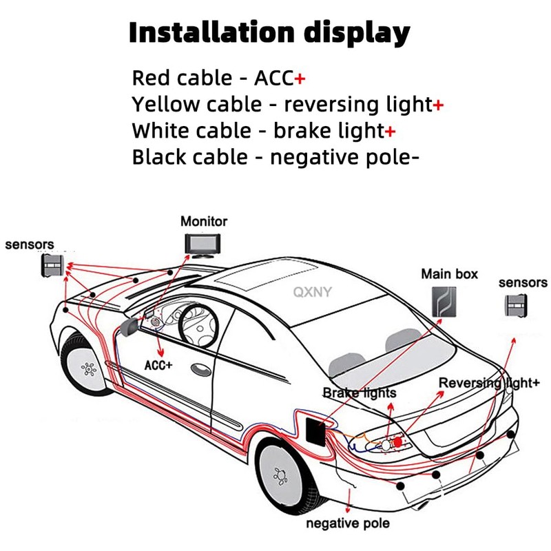 ELSNU Car Parking Sensors Kit Reverse Radar parktronic System Auto