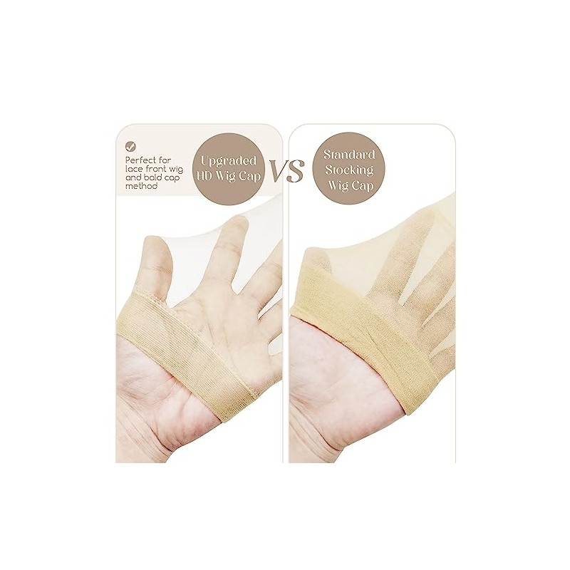 Dreamlover Ultra Thin HD Wig Caps for Lace Front, Beige,