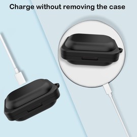 USTIYA Case for Nothing Ear A Wireless Headphones Protection Cover Full-Body Soft Silicone with Keychain Headphone Accessories Funda Carcasa (Black)
