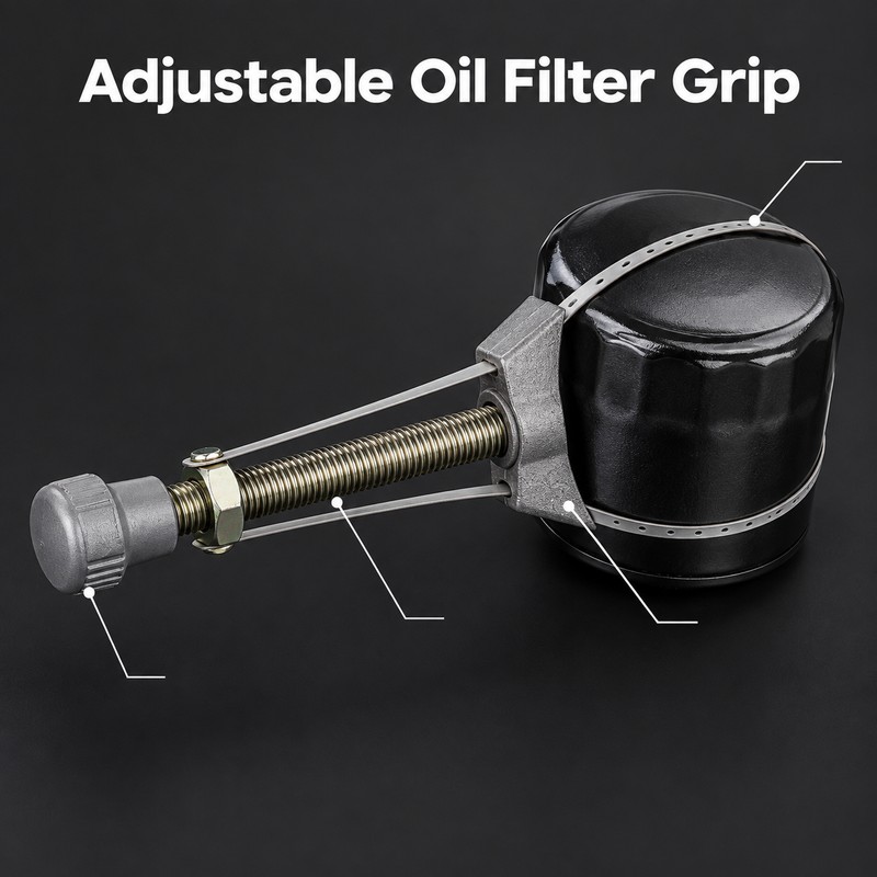 1pc Adjustable Oil Filter Removal Tool, 60–120mm Strap Wrench for